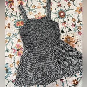 Japna Black and White Gingham Babydoll Tank Top